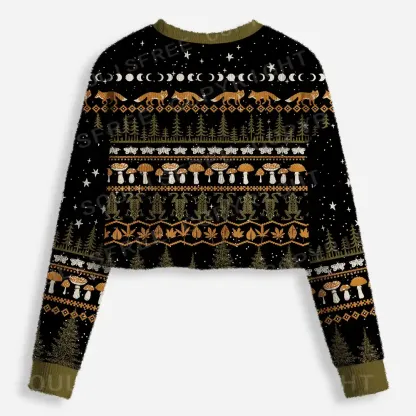 Mystic Woods Cropped Ugly Christmas Sweater