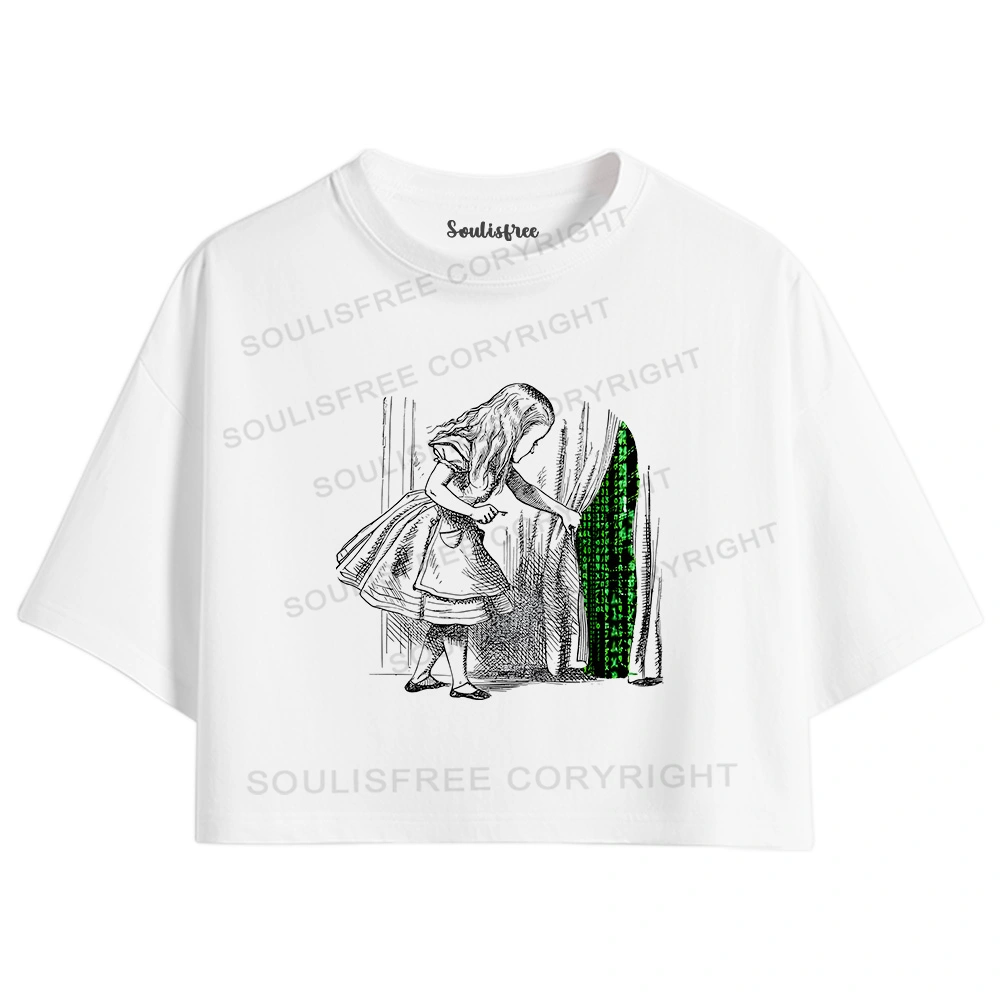 Wandering Into The Digital World Crop Top