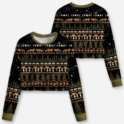 Mystic Woods Cropped Ugly Christmas Sweater