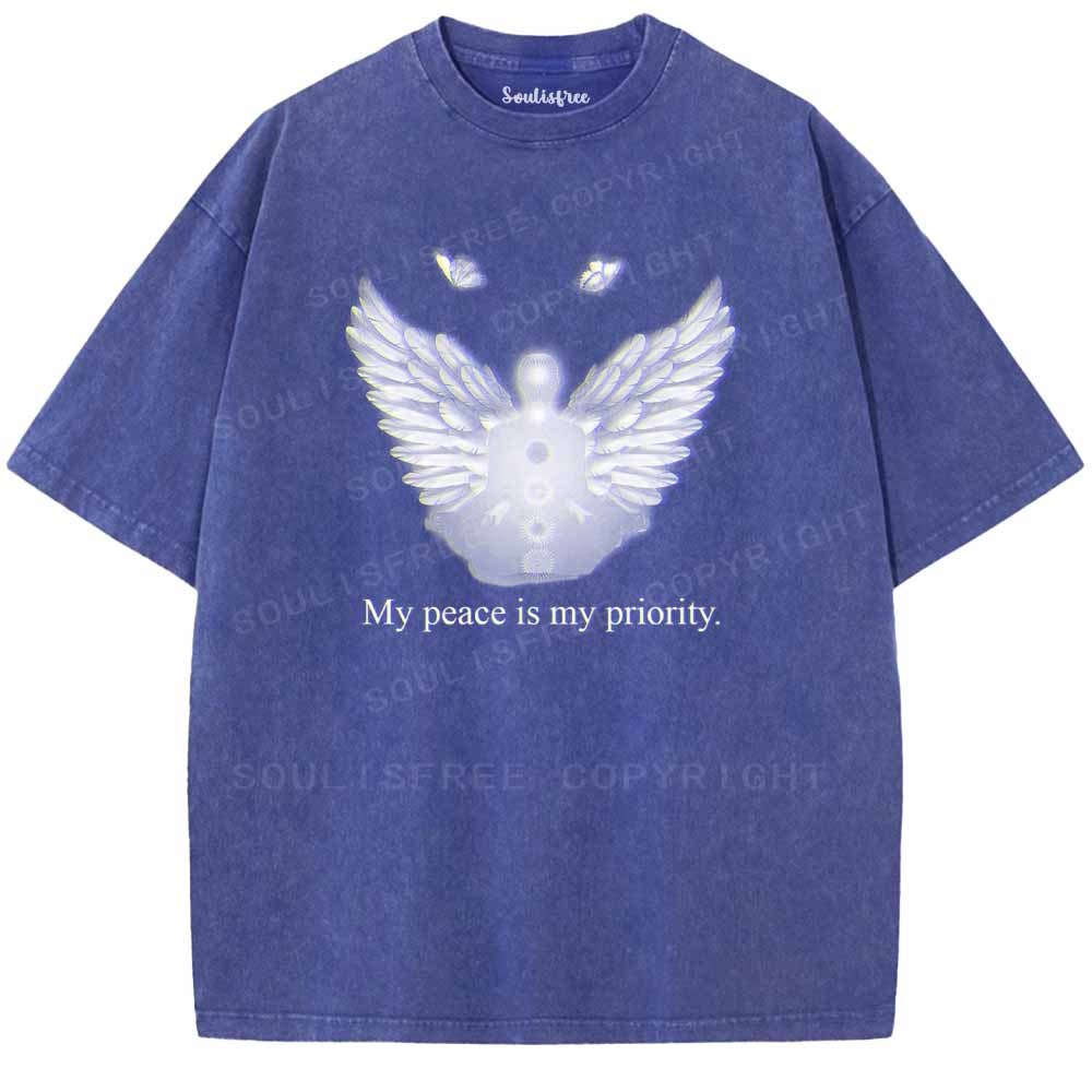 Soulisfree  My peace is my priority. Washed Tee