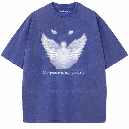Soulisfree  My peace is my priority. Washed Tee