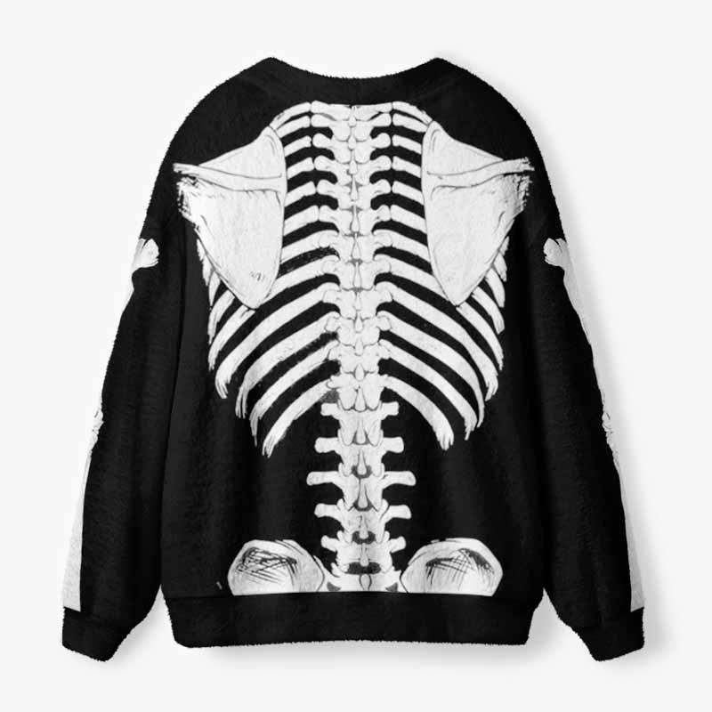 Soulisfree The Shape Of Mortality  Fuzzy Cardigan Sweater