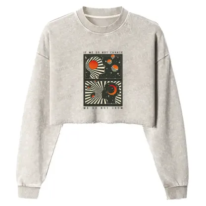 Self Growth Washed Cropped Sweatshirt