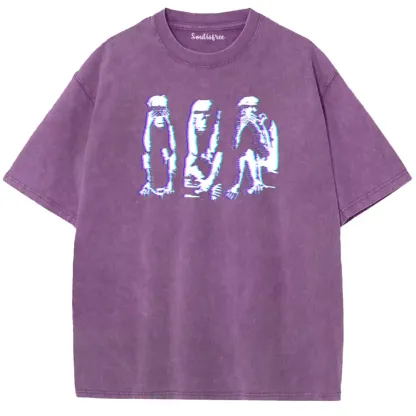 Soulisfree Glitched Trio in the Dark Washed Tee
