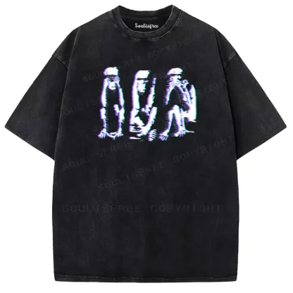 Soulisfree Glitched Trio in the Dark Washed Tee