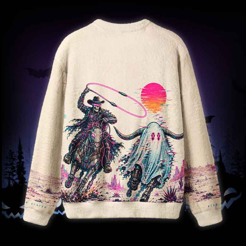 Soulisfree  Neon Outlaw Fuzzy Crewneck Sweater