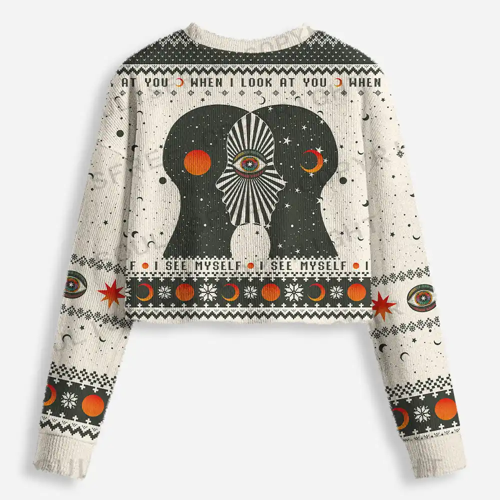 When I See You Cropped Ugly Christmas Sweater