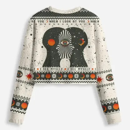 When I See You Cropped Ugly Christmas Sweater