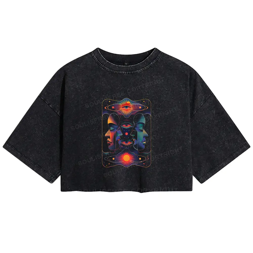 Self-exploration Washed Crop T-shirt
