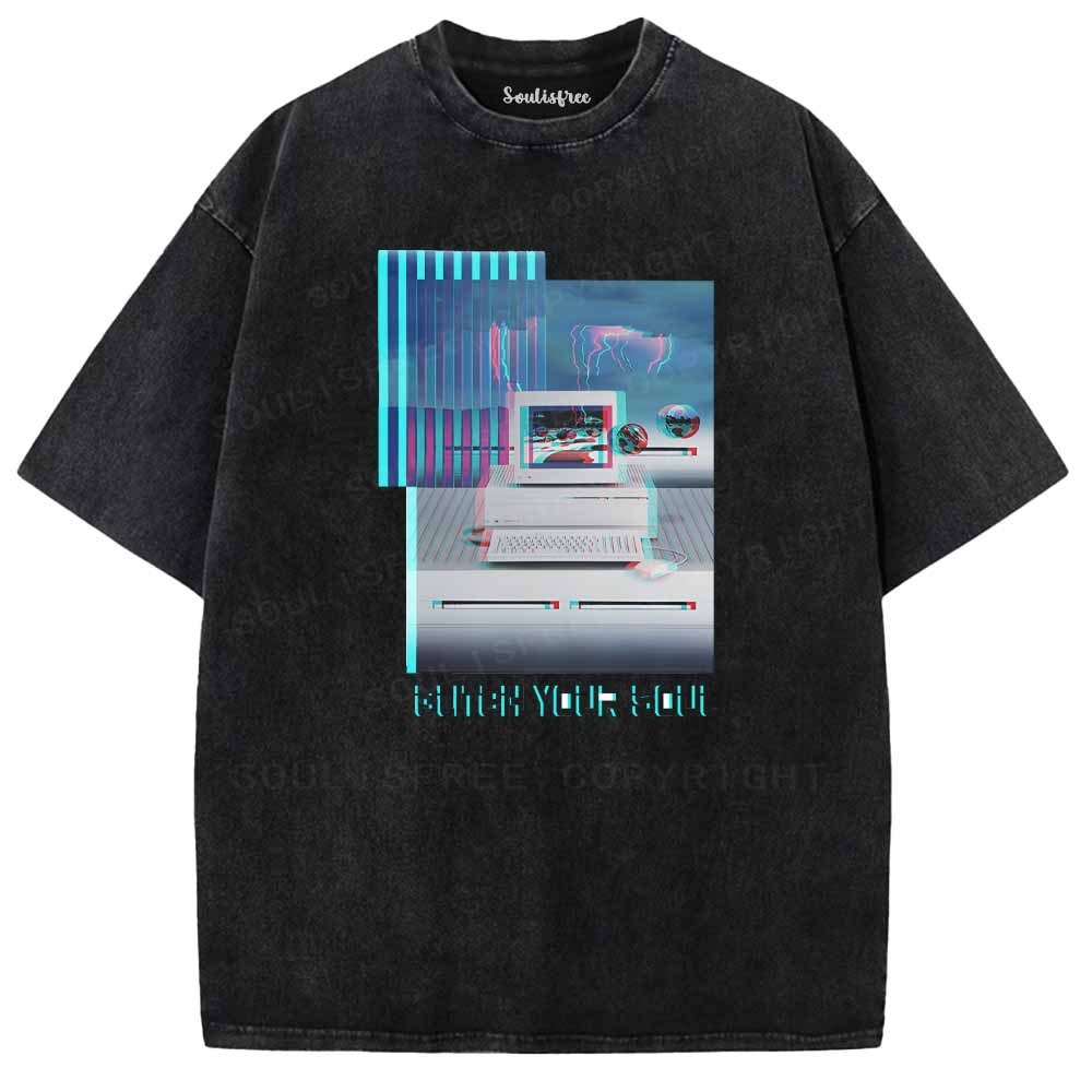 Soulisfree  GLITCH YOUR SOUL Washed Tee