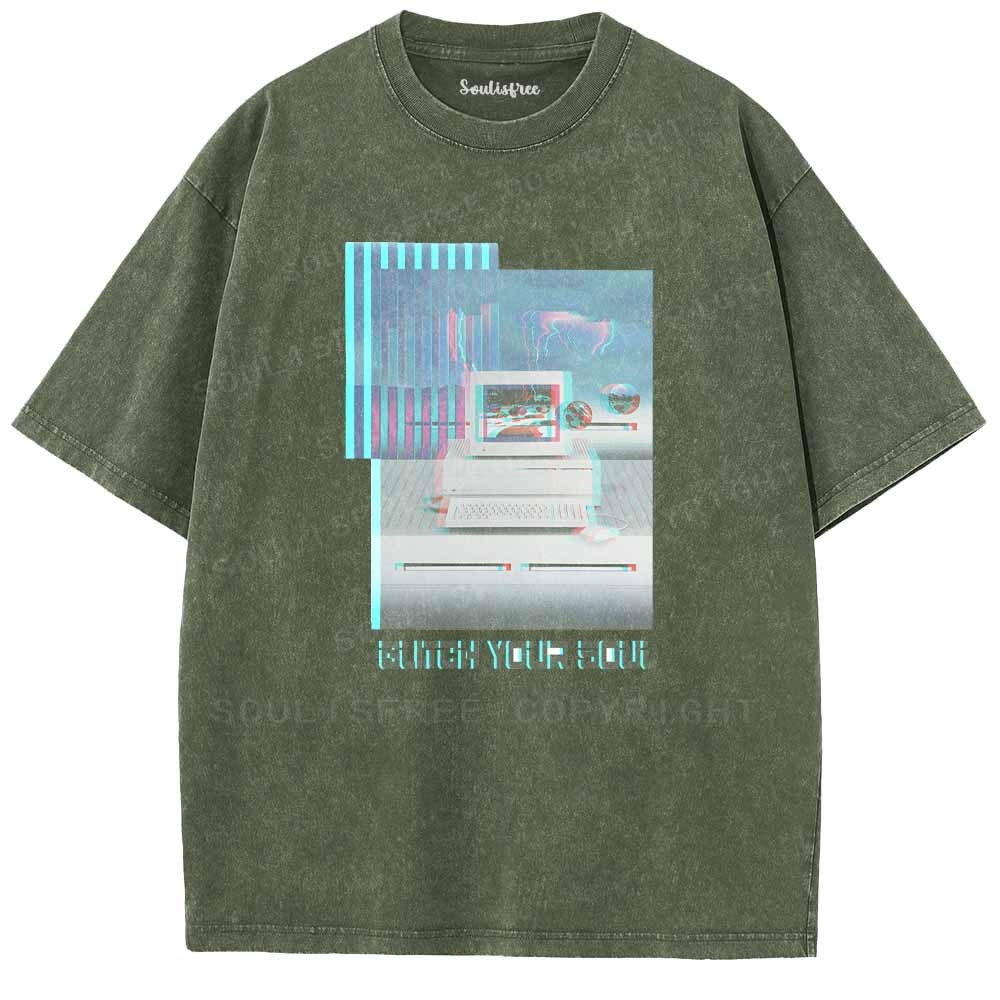 Soulisfree  GLITCH YOUR SOUL Washed Tee