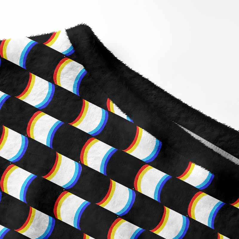 Soulisfree Optical Glitch Fuzzy Off-Shoulder Sweater