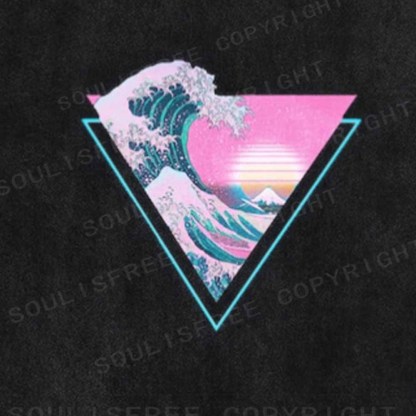 Soulisfree Great Wave Retro Triangle Washed Tee