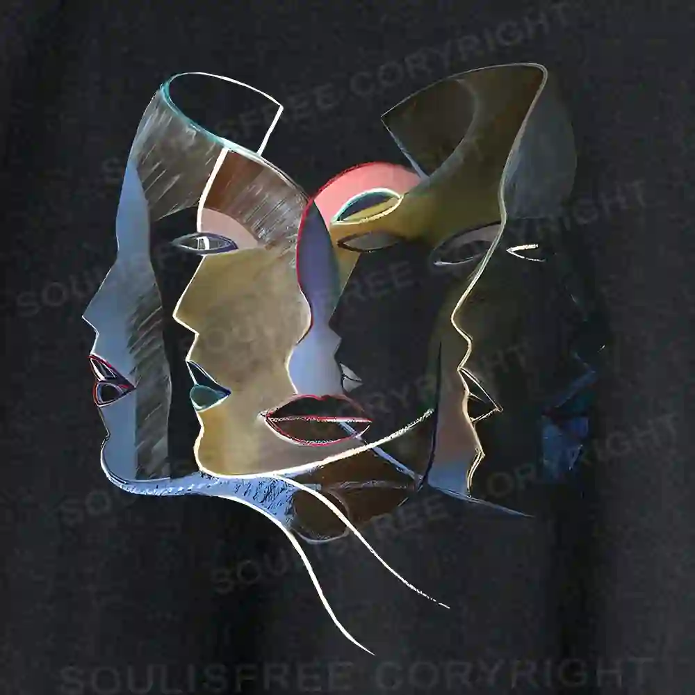 Layers of Masks Washed Tank Tops