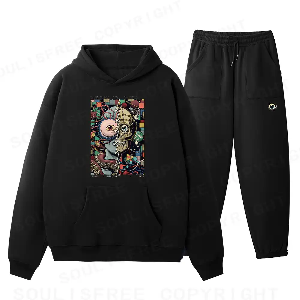 Split Fleece Hoodie Set