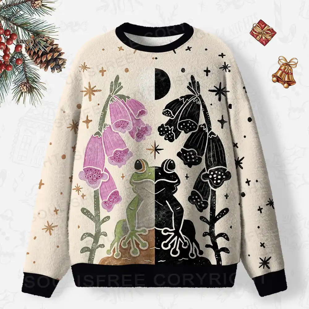 Duality of Frogs Ugly Christmas Knit Sweatshirt