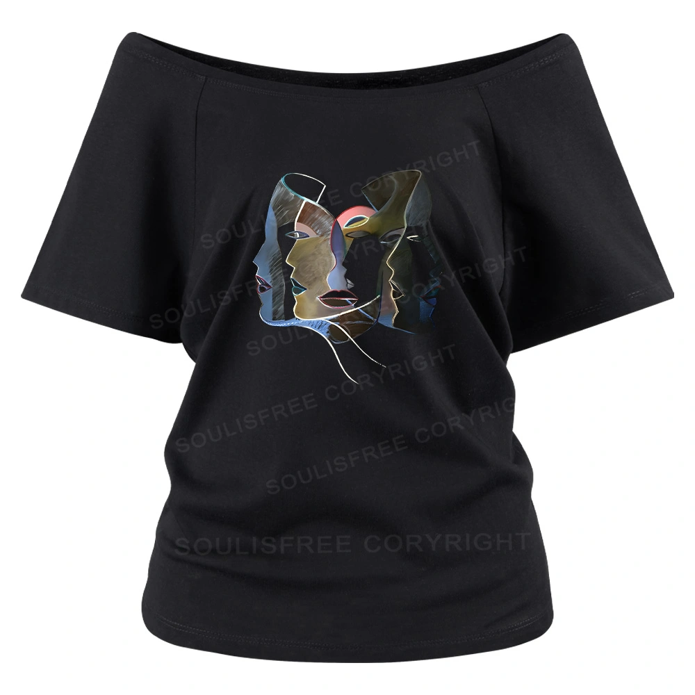 Layers of Masks Off Shoulder Top