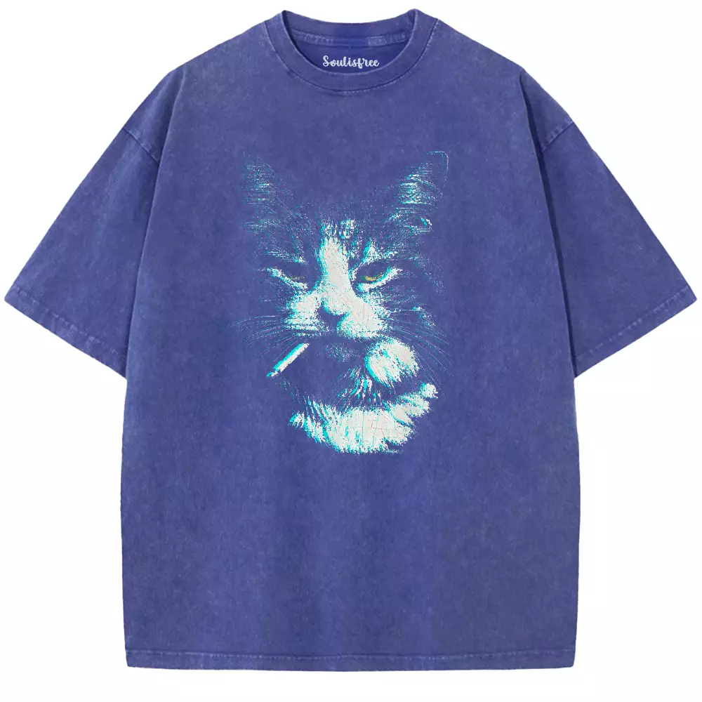 Soulisfree Nicotine Nine Lives Washed Tee
