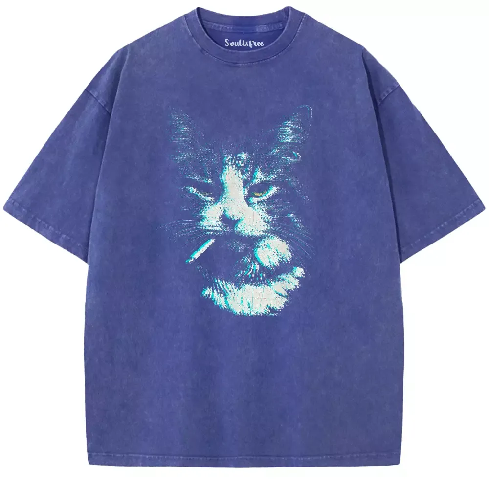 Soulisfree Nicotine Nine Lives Washed Tee