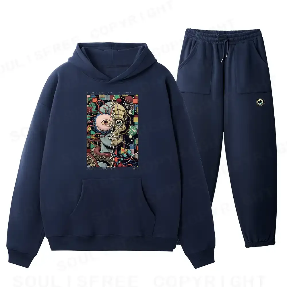 Split Fleece Hoodie Set