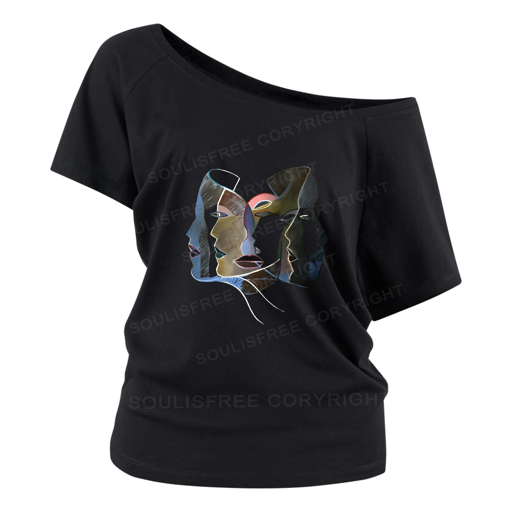 Layers of Masks Off Shoulder Top