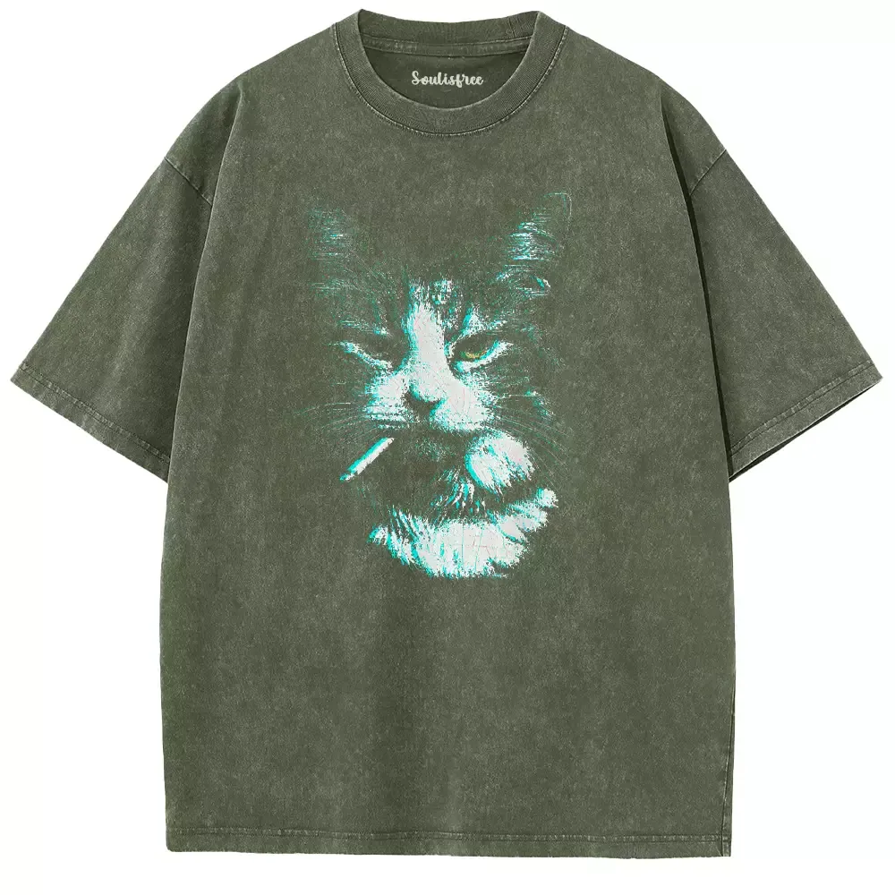 Soulisfree Nicotine Nine Lives Washed Tee
