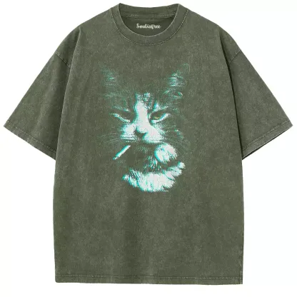 Soulisfree Nicotine Nine Lives Washed Tee