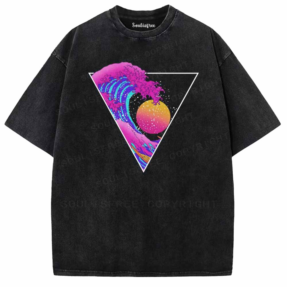Soulisfree great wave off kanagawa triangle Washed Tee