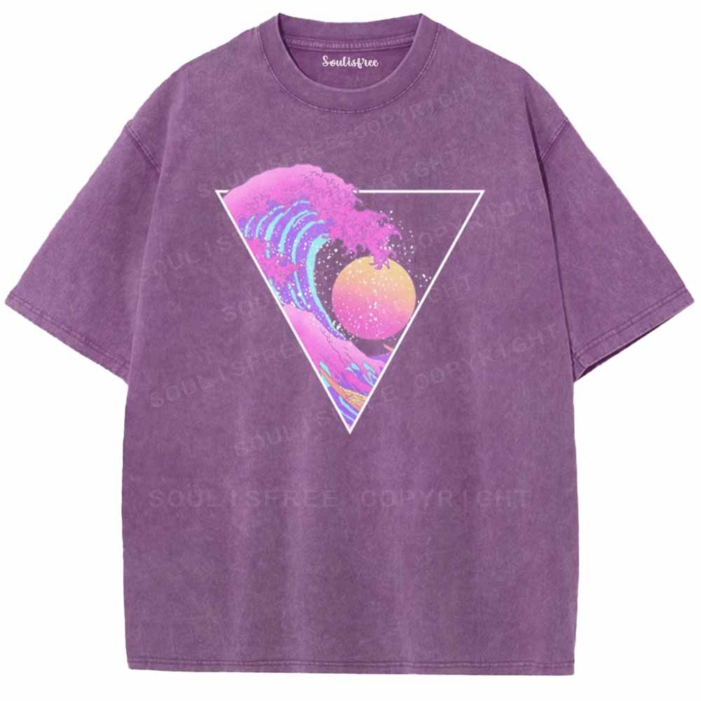 Soulisfree great wave off kanagawa triangle Washed Tee