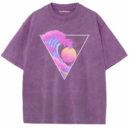 Soulisfree great wave off kanagawa triangle Washed Tee