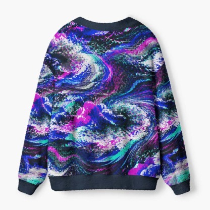 Soulisfree Dreams In A Synthetic Universe Fuzzy Cardigan Sweater