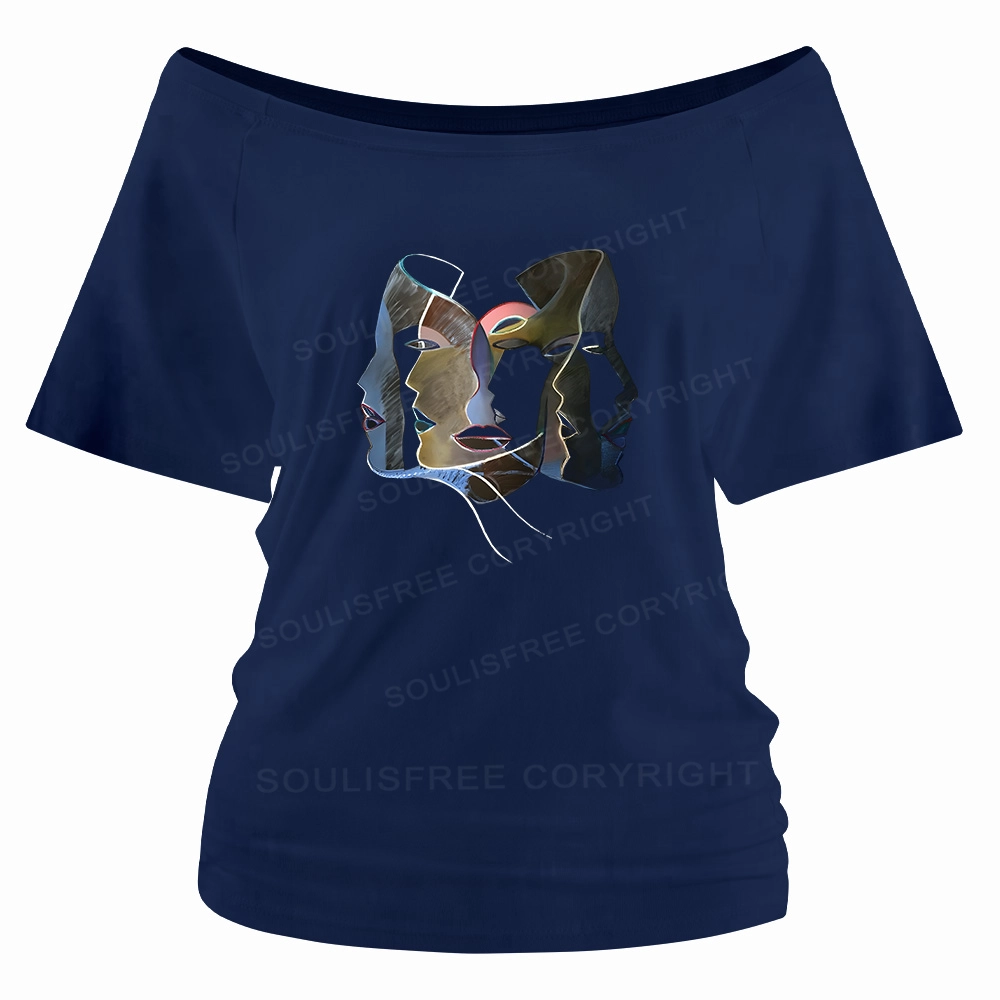 Layers of Masks Off Shoulder Top