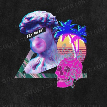 Soulisfree Retro Wave Greek Washed Tee