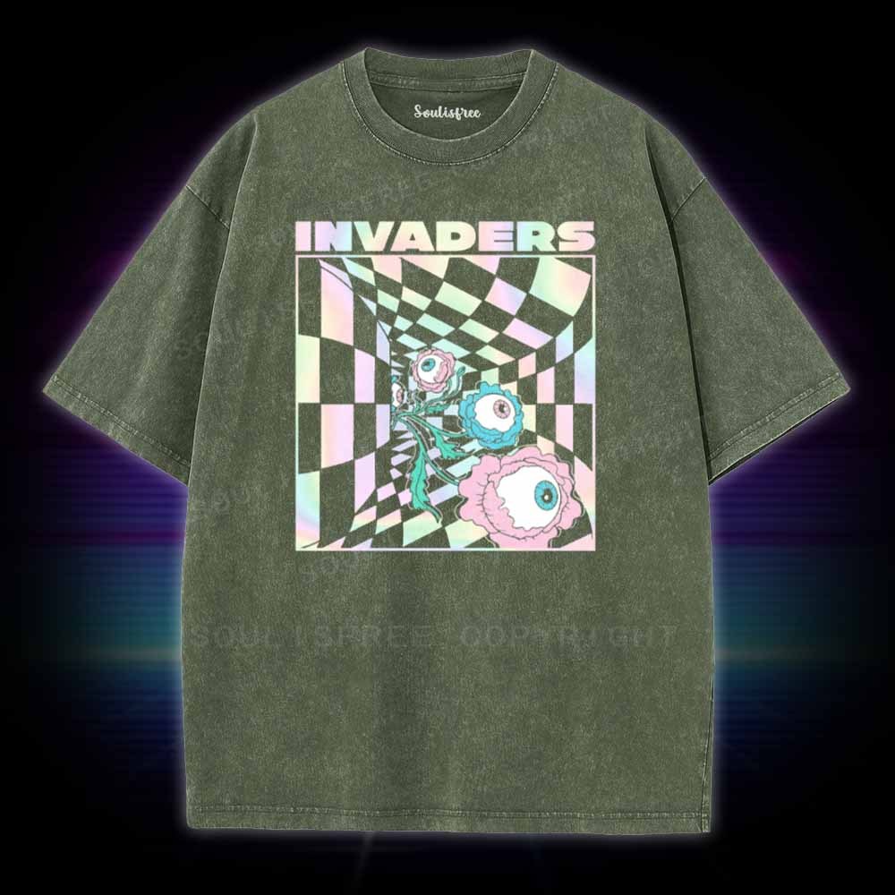 Soulisfree Invaders Vaporwave Washed Tee