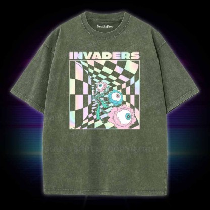 Soulisfree Invaders Vaporwave Washed Tee