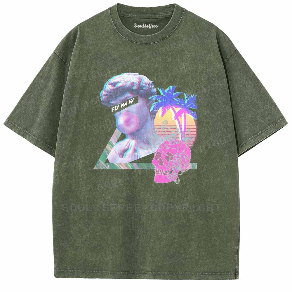 Soulisfree Retro Wave Greek Washed Tee