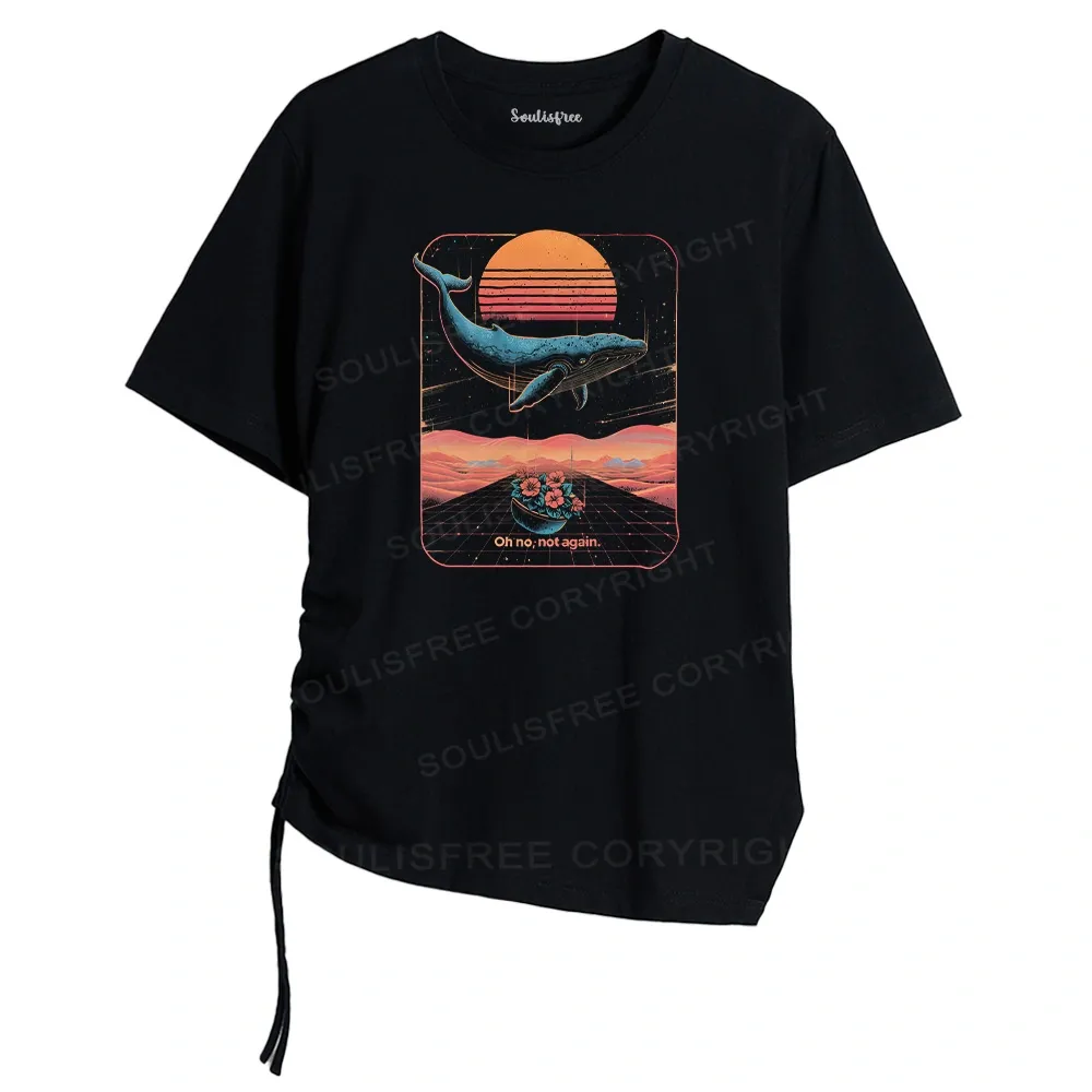 Designed Galactic Lullaby Asymmetrical Top With Side Drawstring