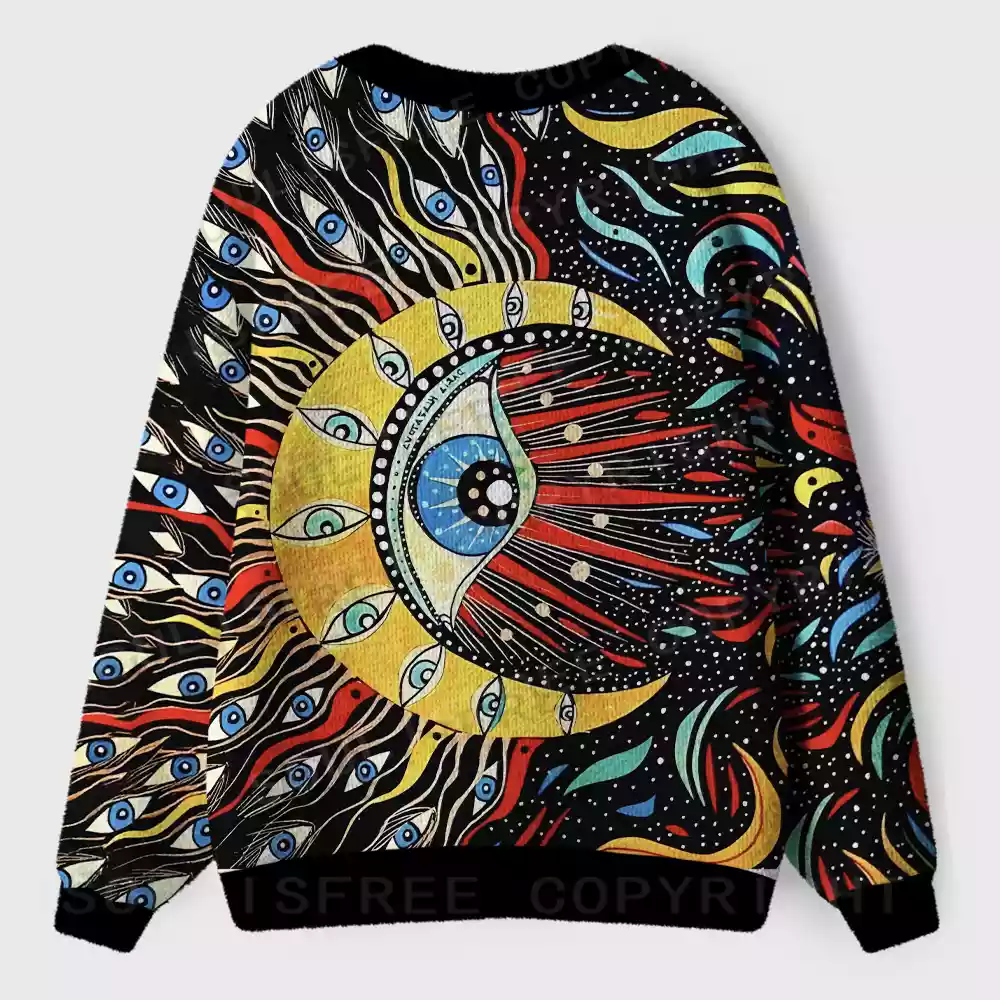 The All-Seeing Sunburst Ugly Cardigan Sweaters 