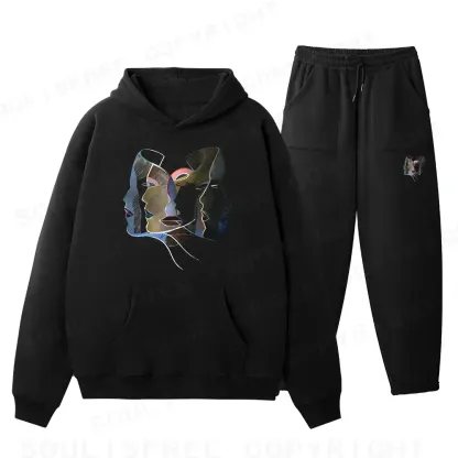 Layers of Masks Fleece Hoodie Set