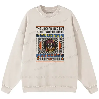 The Unexamined Life Not Worth Living Washed Sweatshirts