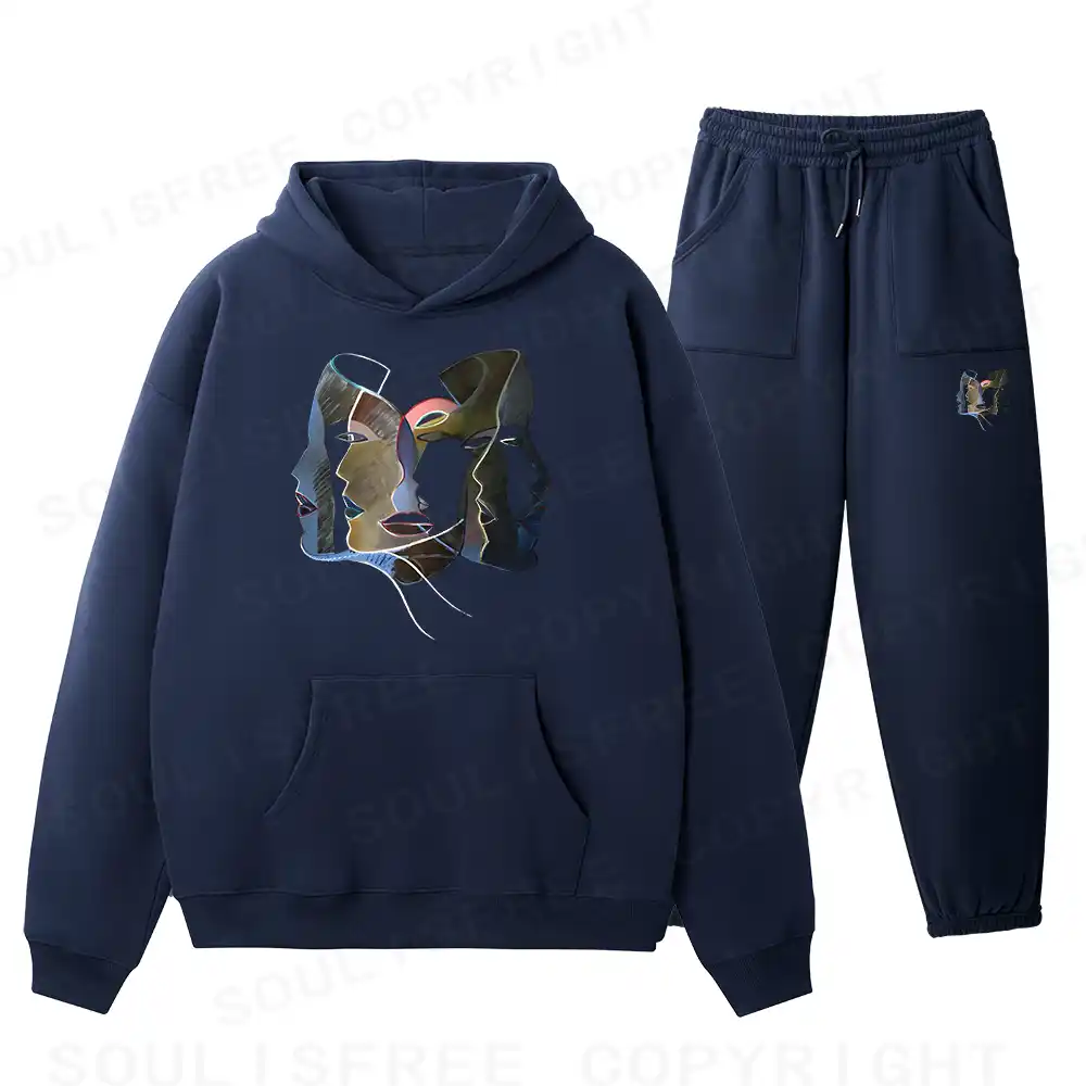 Layers of Masks Fleece Hoodie Set
