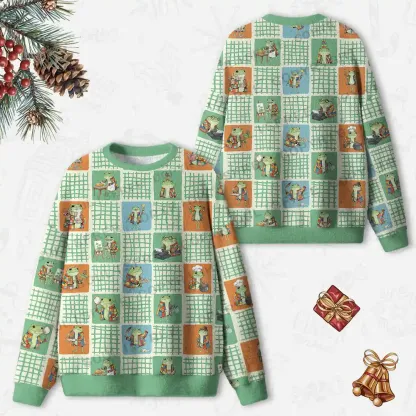Frog Life Ugly Christmas Knit Sweatshirt