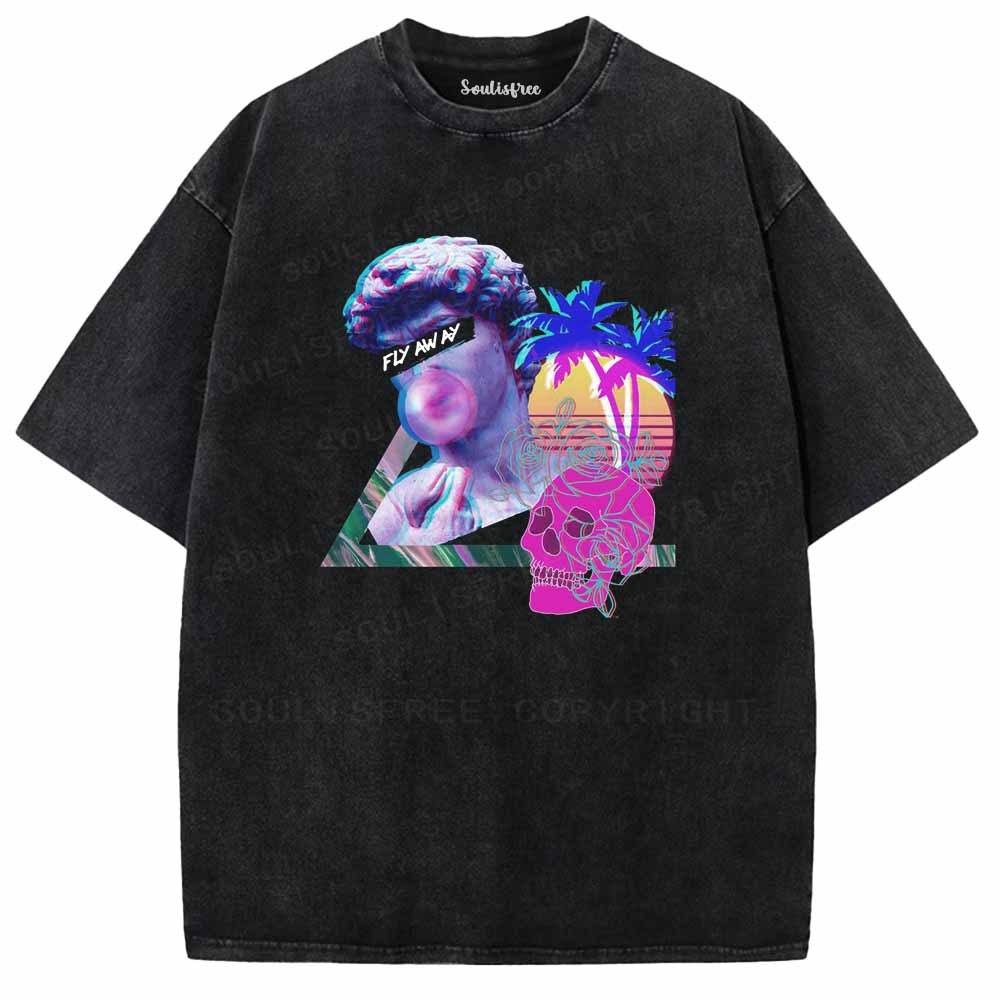 Soulisfree Retro Wave Greek Washed Tee