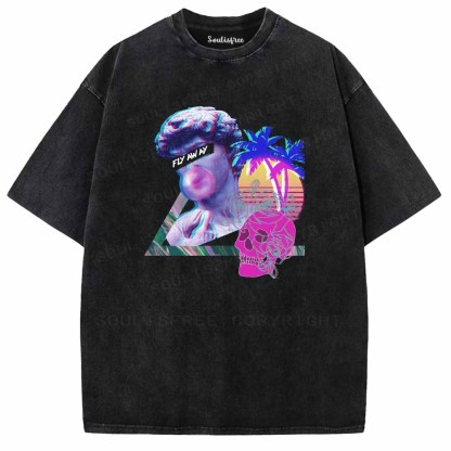 Soulisfree Retro Wave Greek Washed Tee
