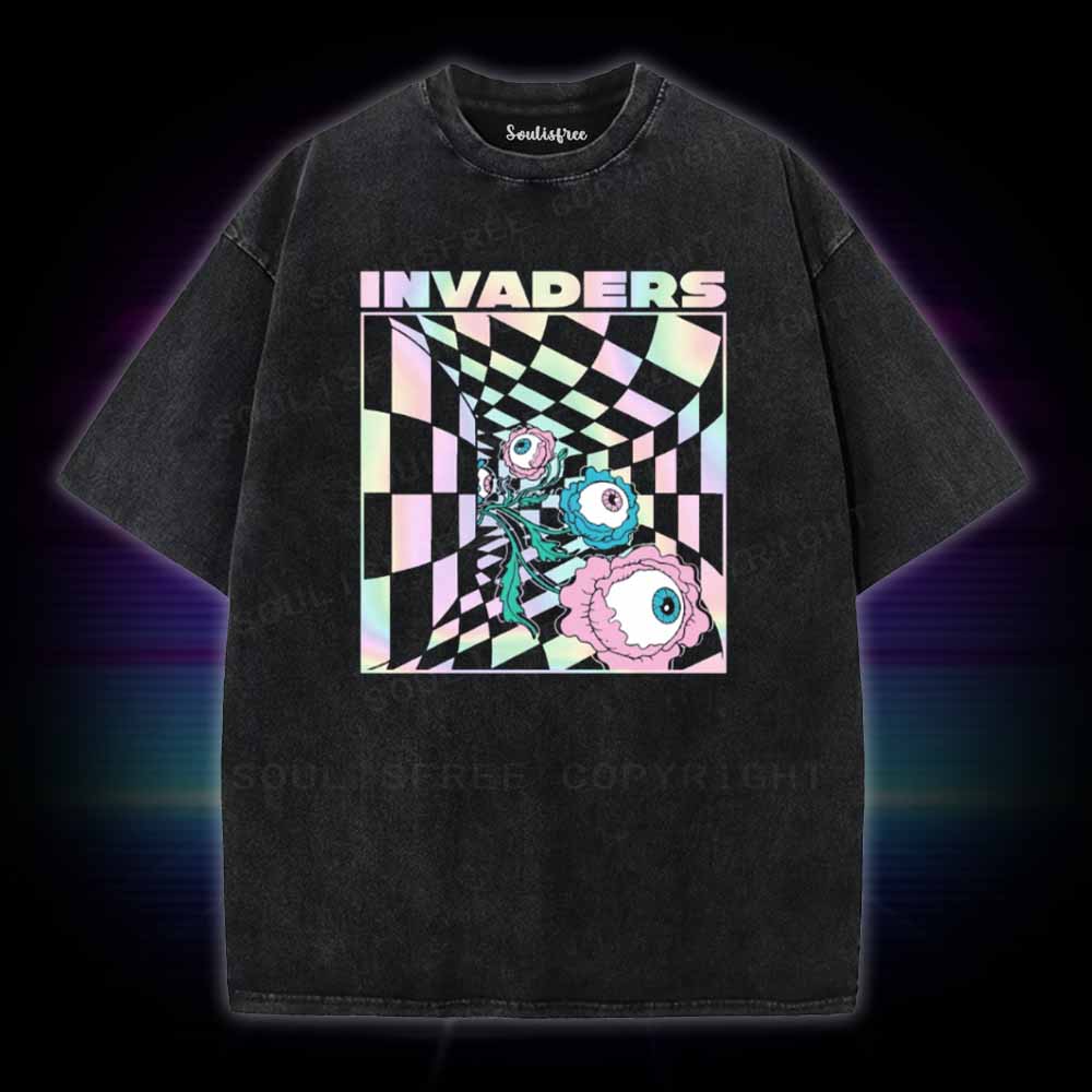 Soulisfree Invaders Vaporwave Washed Tee