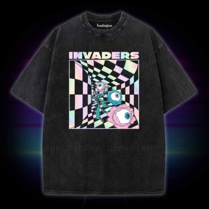 Soulisfree Invaders Vaporwave Washed Tee