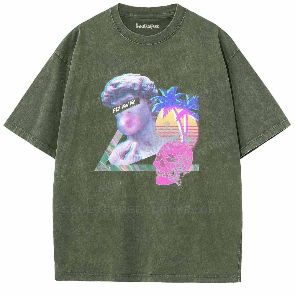 Soulisfree Retro Wave Greek Washed Tee