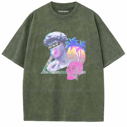 Soulisfree Retro Wave Greek Washed Tee