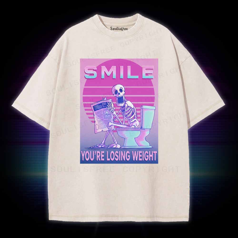Soulisfree SMILE YOU'RE LOSING WEIGHT Washed Tee