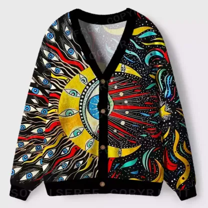 The All-Seeing Sunburst Ugly Cardigan Sweaters 